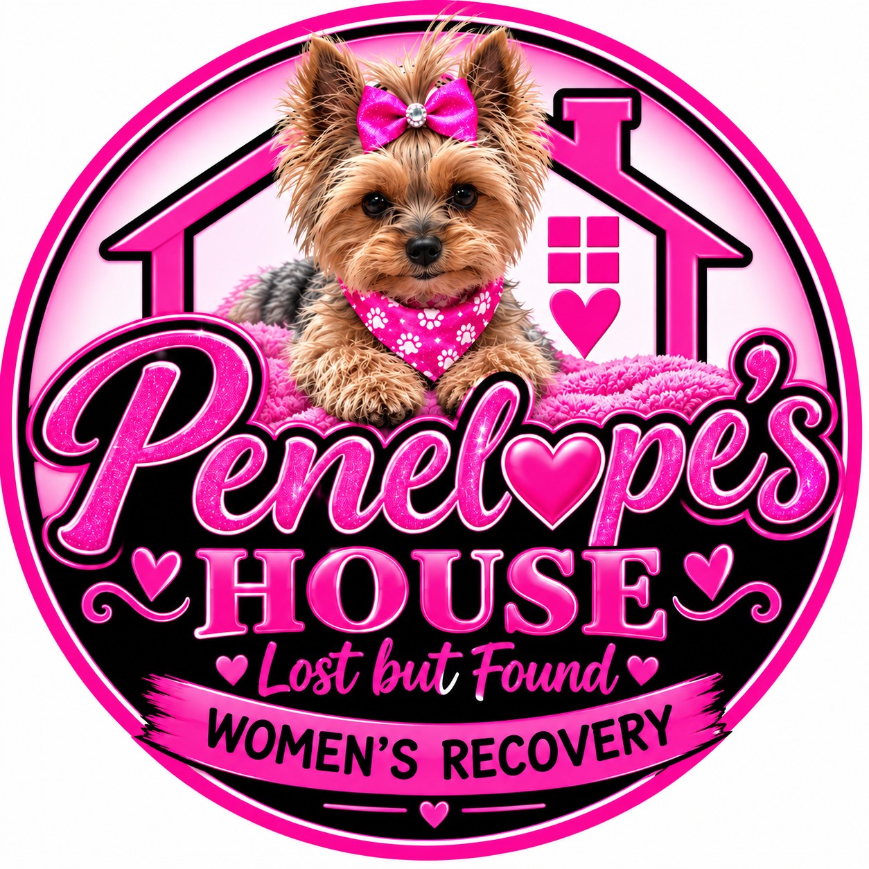 Penelope’s House dog logo — Lost but Found, Women’s Recovery